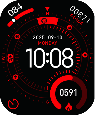 Orbit Crimson Watch Face - DTNO.1 Smart Watch