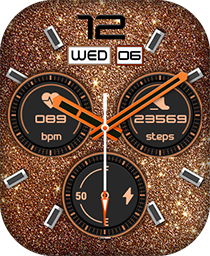 Golden Glitter Watch Face - DTNO.1 Smart Watch