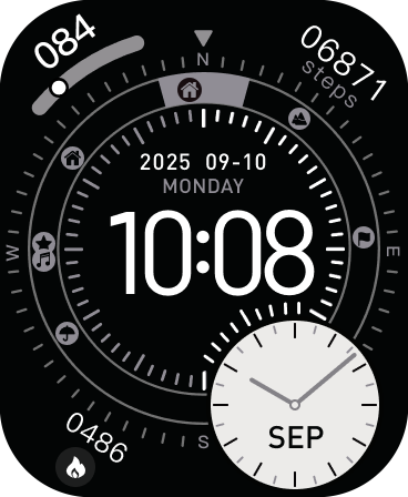 Orbit Grey Watch Face - DTNO.1 Smart Watch